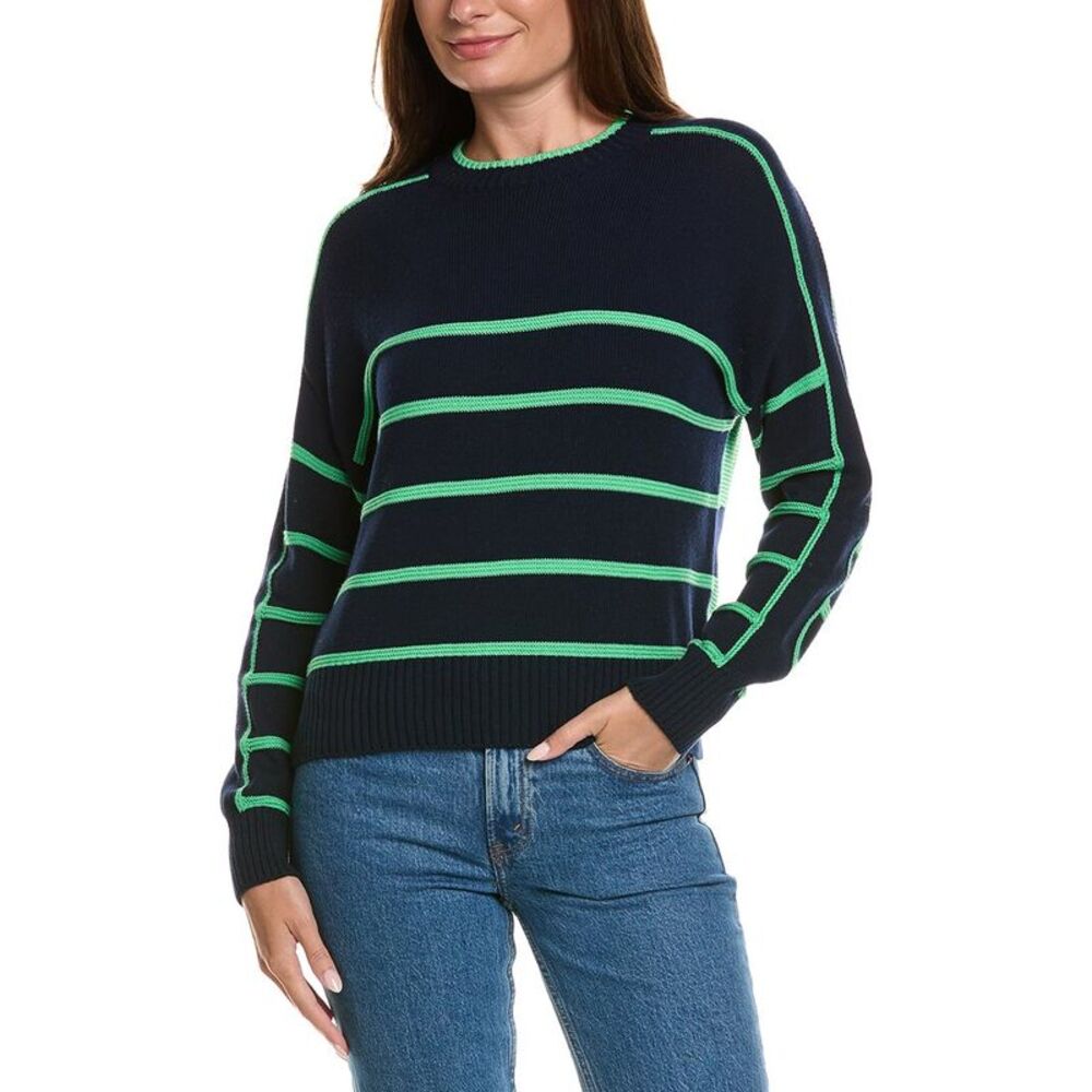 Wispr Womens  Links Stripe Sweater, Blue